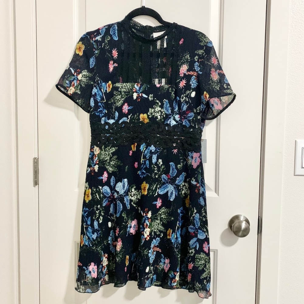 NEW Anthropologie Foxiedox Navy Blue Floral Dress